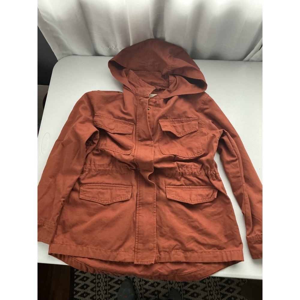 Universal Thread Womens Hooded Anorak Utility Jacket Lightweight Rust S